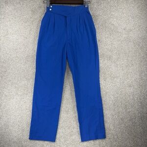 Jean Nicole VTG 80s 90s Bright Blue Pants Sz 3/4 Pleated Western High Waist